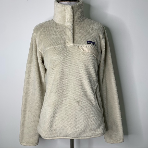 Patagonia STY25443FA19 Women's Cream Tan Snap-T Polartec Fleece Pullover Medium - Picture 1 of 12